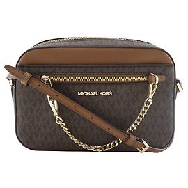 Bolsa de Ombro Michael Kors Jet Set PVC Marrom