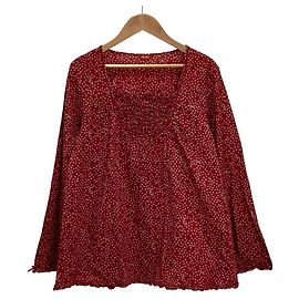 Autre Marque Blusa a maniche lunghe con volant e stampa floreale PINK HOUSE Rosso