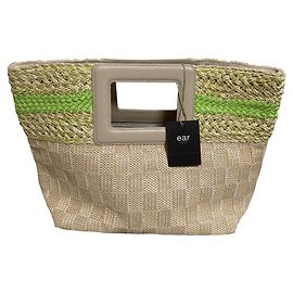 Autre Marque ear PAPILLONNER Basket Handbag White Beige Cream