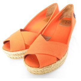 Tory Burch FILIPA Espadrille Wedge Pumps Laranja