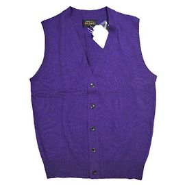 Autre Marque BEAMS PLUS Colete de malha com botões Colete de lã lisa Roxo