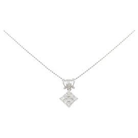 Autre Marque Platin-Diamant-Halskette Silber