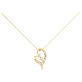 Autre Marque Collar de Corazón con Diamante Au750 Dorado