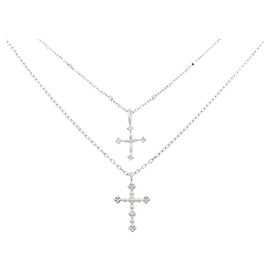 Autre Marque Collana di diamanti Au750 Au375 Argento