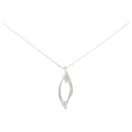 Autre Marque Collana in oro bianco K10 e diamanti Argento