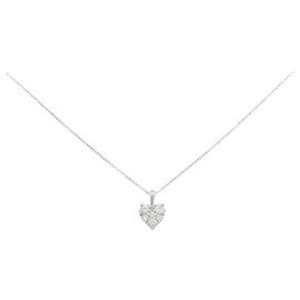 Autre Marque Au750 White Gold Diamond Necklace Silvery