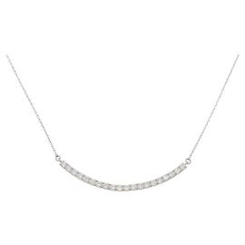 Autre Marque PT900 PT850 Diamond Necklace Silvery
