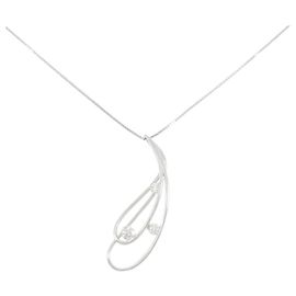 Autre Marque Collana in oro bianco Au750 con diamanti Argento