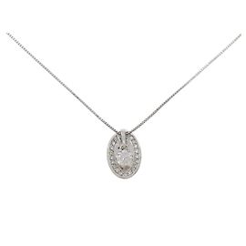 Autre Marque Au750 Diamond Necklace Silvery