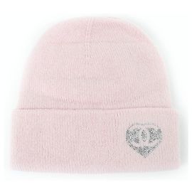 Gorro de cashmere Chanel COCO Mark Heart Rosa