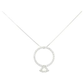 Autre Marque PT900 PT850 Diamond Necklace Silvery