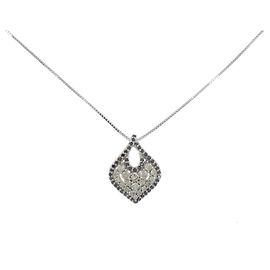 Autre Marque Collana in oro bianco Au750 e diamanti Argento