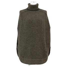 Poncho de punto de lana de alpaca Gucci Otro Verde