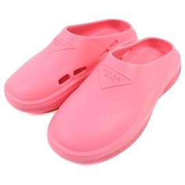 Prada Triangle logo Rubber Mules Pink