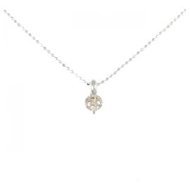 Autre Marque Collar PT1000 K18WG Diamante Plata