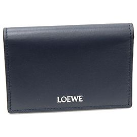 Loewe Bifold Smooth Leather Card Holder Black Blue