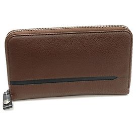 Bulgari Carteira longa com fecho BVLGARI Octo em couro de bezerro Marrom Outro