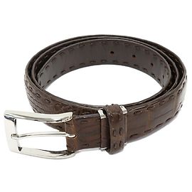 Autre Marque Other Brown Crocodile Leather Belt Brown