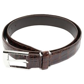 Autre Marque Crocodile Belt Brown