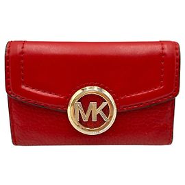 Michael Kors Leather Key Case Red