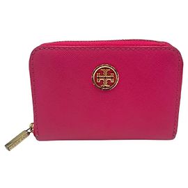 Tory Burch Robinson Leather Coin Card Case Pink