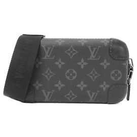 Borsa a spalla clutch Louis Vuitton Monogram Eclipse Horizon Nero Altro