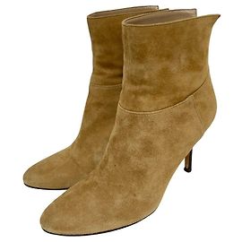 Botas de cano curto em camurça Jimmy Choo Marrom Camelo