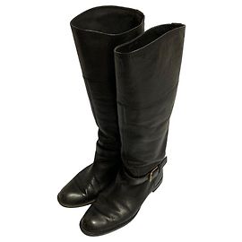 Autre Marque Bottes longues en cuir MARGARET HOWELL idea Noir