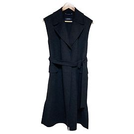 Chaleco largo de lana S Max Mara Castaño