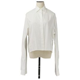 Céline Camisa Celine de mangas volumosas em algodão Branco Outro