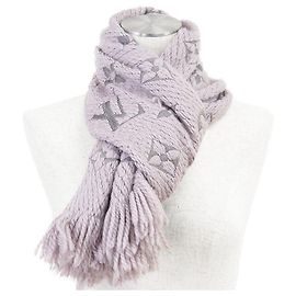Louis Vuitton Echarpe Logomania Monogram Wool Silk Scarf Marron Autre