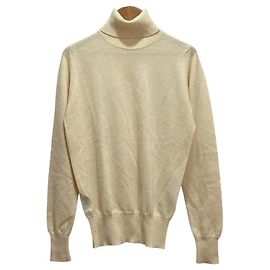 Autre Marque John Smedley for Tomorrowland Pull à col roulé en laine Blanc Blanc cassé