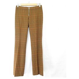 Stella Mc Cartney Pantalones de cuadros de lana Stella McCartney Castaño