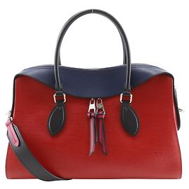 Borsa 2 vie Louis Vuitton Tuileries Tote Epi Rosso Blu navy