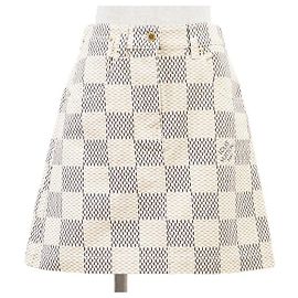 Louis Vuitton Damier Azur Rocken aus Baumwolle Beige Roh Marineblau