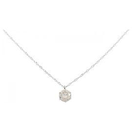 Autre Marque Pt900 Pt850 Diamond Necklace Silvery
