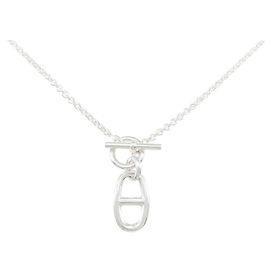 Hermès Collier Hermes Chaine dAncre Argent Argenté