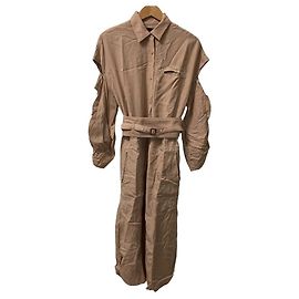 Autre Marque Vestido camisa com cinto e recortes nos ombros AULA Marrom Castanho claro