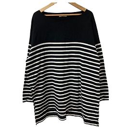 Autre Marque LE PHIL Striped Cotton Top Black Other