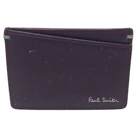 Paul Smith Leather Card Case Purple