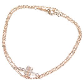 Pulsera Tiffany & Co. T TWO Au750 Oro Rosa Diamantes Rosa