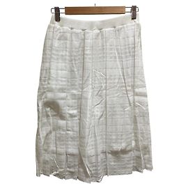 Autre Marque Saia Midi Plissada com Xadrez Transparente BARNYARDSTORM Branco