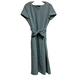 Autre Marque PLST Polyester Oxford Kleid Grün