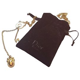 Collier Christian Dior en métal doré Doré