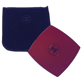 Chanel Espelho de bolso vermelho com bolsa Vermelho