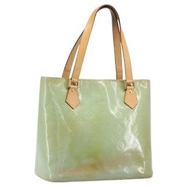 Sac à main LOUIS VUITTON Monogram Vernis Houston Baby Blue M91005 LV Auth ep15974 Bleu clair