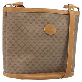 Borsa a tracolla GUCCI Micro GG Supreme PVC Beige Gold Auth ki6827 Beige D'oro