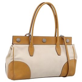 Borsa a mano PRADA Canvas 2way White Silver Auth ep15981 Argento Bianco
