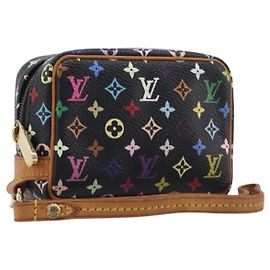 LOUIS VUITTON Monogram Multicolor Trousse Wapity Pouch Black M58034 Auth 206275A Negro
