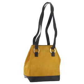 Céline CELINE Tote Bag Suede Yellow Gold Auth ka6374 Golden Yellow